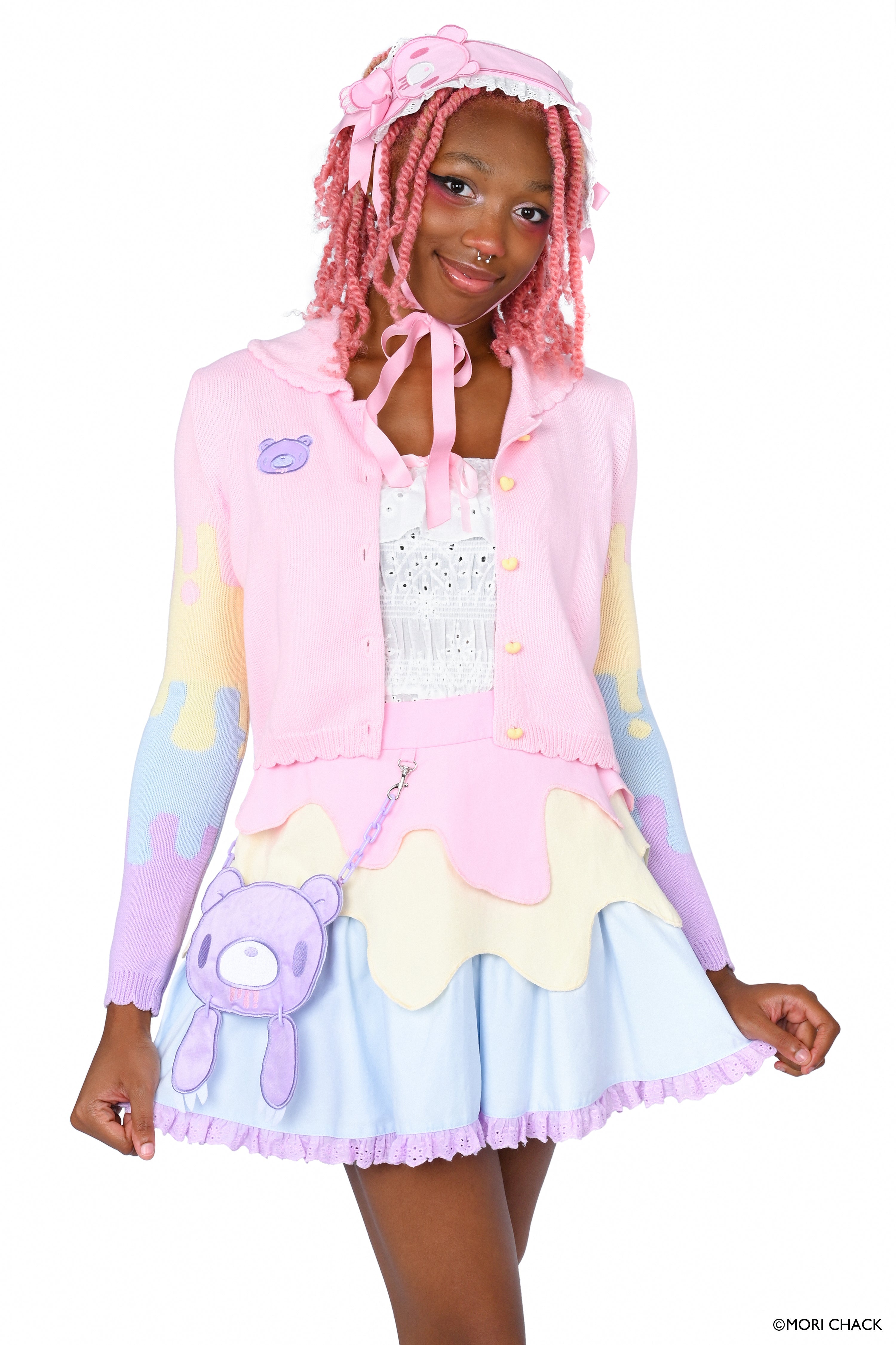 Gloomy Bear x My Violet  - Pastel Drip Cardigan